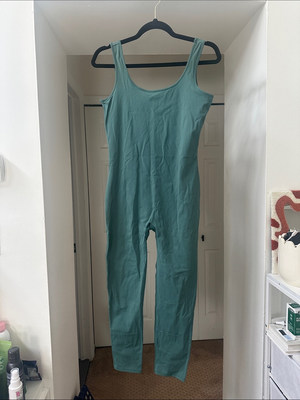 Sage green athletic jumpsuit